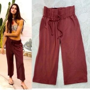 Free People Beach Essential Gaucho Textured Wide-Leg Pants